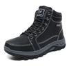 Men's Large Size Outdoor High-Top Hiking and Work Boots with Warm Cotton Lining