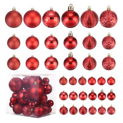 36pcs 4/6/8cm Christmas Ball Ornaments Christmas Tree Decorations Balls for Party Decoration Wedding Holiday Christmas Decor