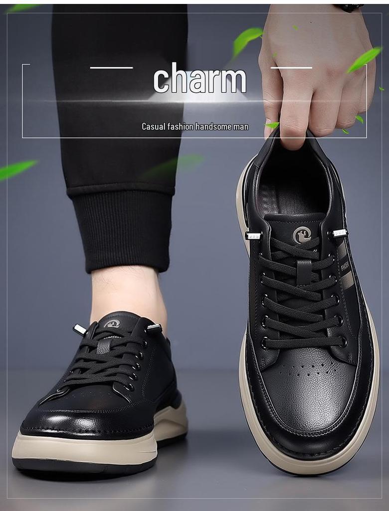 Xijue Bull 2025 Autumn/Winter Men's Casual Leather Shoes - Soft Sole and Upper