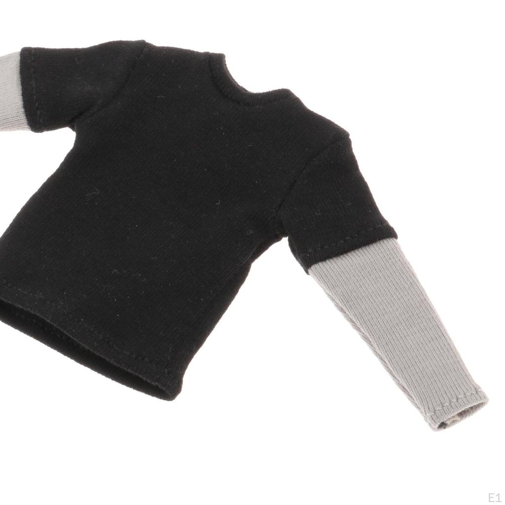 1/12 Male Long Sleeve T Shirt Costume, Miniature Handmade Doll Clothes for 6 Inch Soldiers