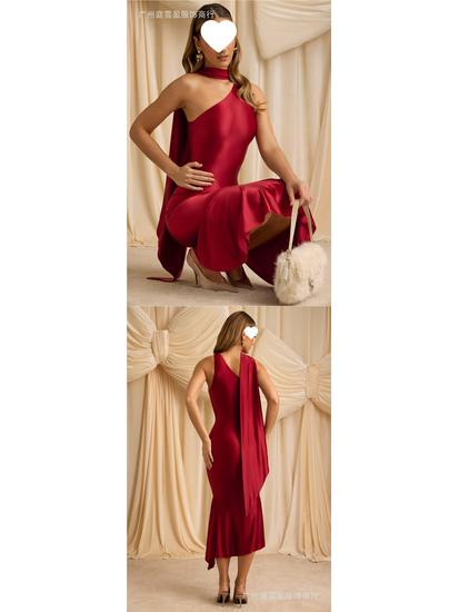Summer European & American Style Backless Evening Gown - Fashionable & Sexy Women's Long Dress