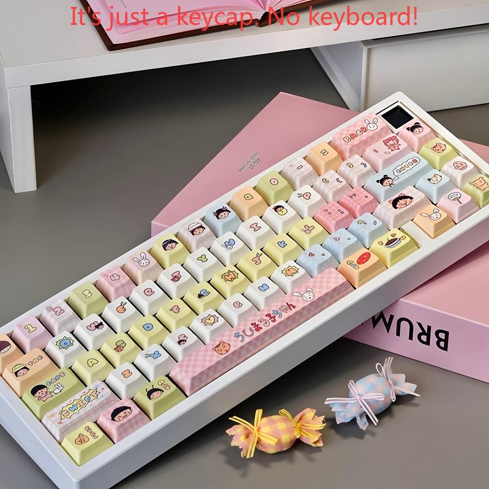 Kleine Maruko Süße Tastenkappe PBT 130 Tasten Cherry MOA Anime Cartoon Thema Geeignet für Mx Gateron Kailh Schalter Mechanische Tastatur