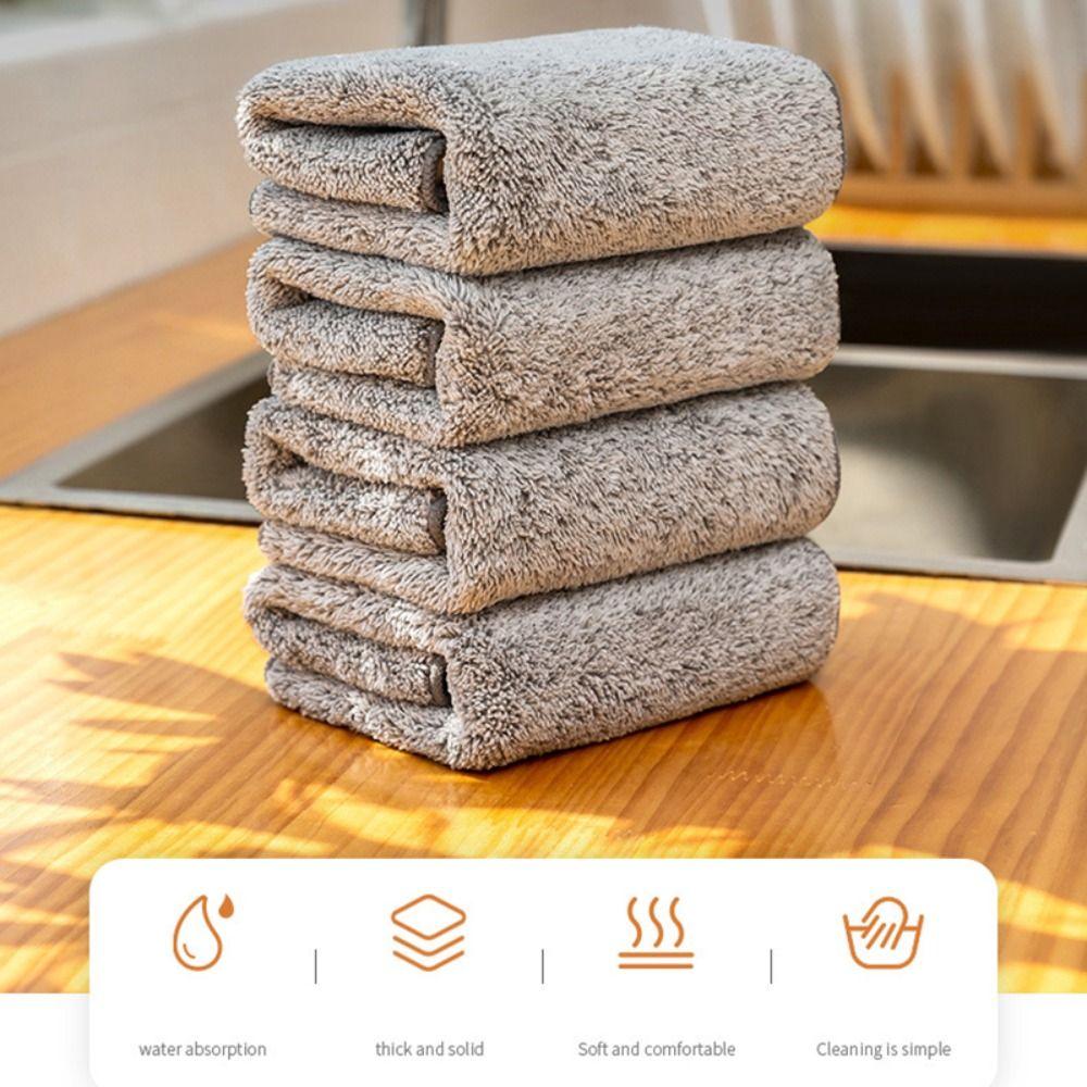 No Shedding Bamboo Charcoal Fiber Washing Cloth Kitchen Towel Cleaning Cloth Dish Towel Dishcloth