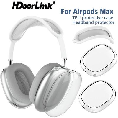 HdoorLink 2 buc Husă de protecție moale din silicon transparent pentru Airpods Max Căști Accesorii pentru căști Husă transparentă Capac pentru bandă de schimb