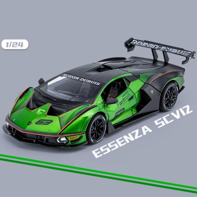1/24 Lamborghini Essenza SCV12 Alloy Sports Car Model Diecasts Metal Toy Vehicles Car Model Collection Simulation Sound Light Childrens Gift