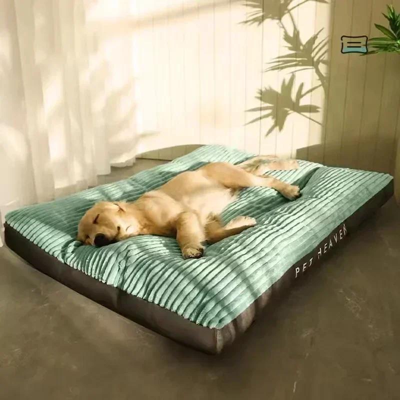 Dog Bed Washable Kennel Four Seasons Pet Large Sofa Plus Corduroy Thick Deep Sleep Cushion Puppy Mat for Small To Large Dogs