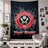 Wall Hanging Tapestry With Custom Name & Text, Sheffield United FC Decorative Tapestry For Bedroom