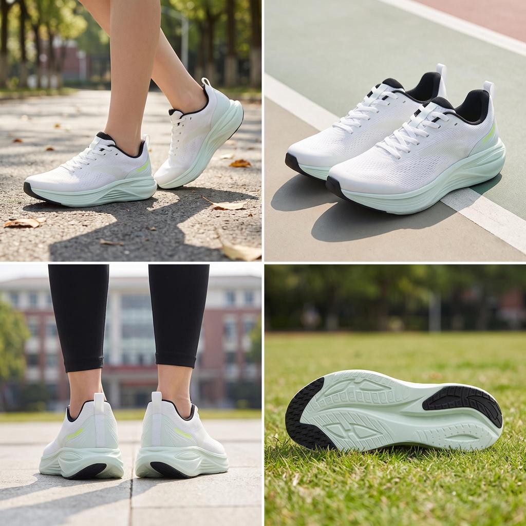 Anta Journey 2 Campus Commuting Fashion Versatile Durable Shock Absorbing Low Top Casual Running Shoes Women sneaker White Green 122625545-4