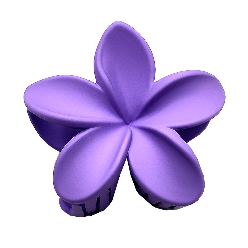 Matte Flower Hair Claw: Five-Petal Clip for Updo & Ponytail