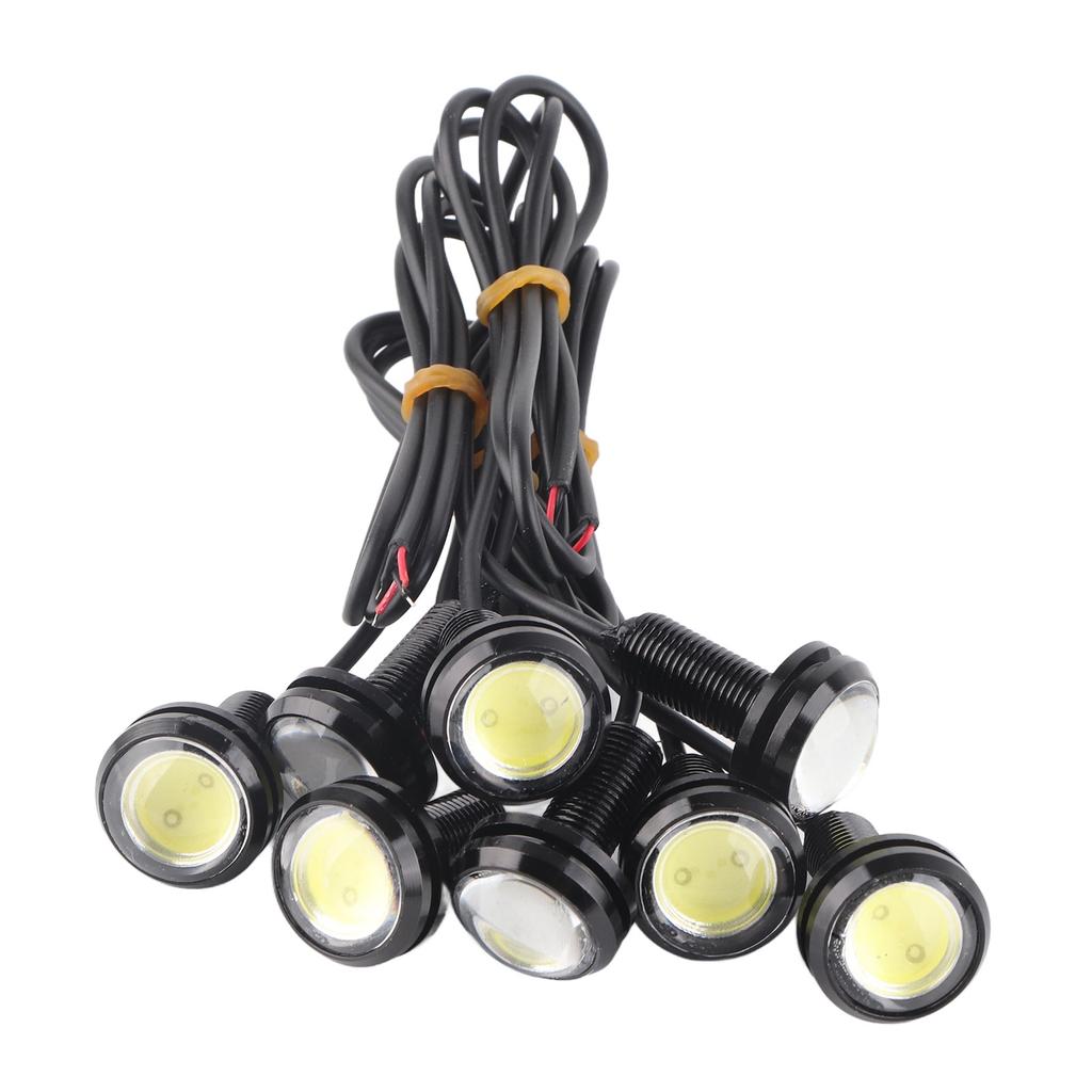 8Pcs Eagle LED Lights White 23mm 12V Aluminium Alloy Waterproof Dustproof LED Car Lights for Daytime Running