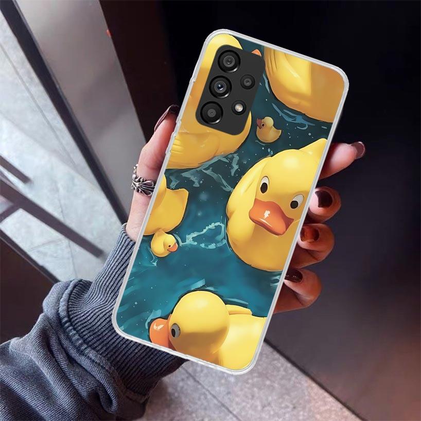 Rubber Ducks Swimming Pool Phone Case For Samsung Galaxy A12 A52S A42 A32 A22 A51 A50 Note 20 Ultra 10 S10 Plus A71 A70 A31 A30