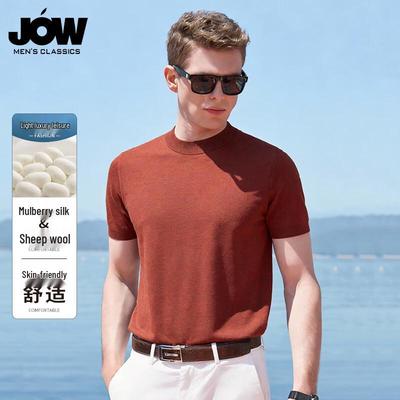 T-shirt a maniche corte JOW da uomo in misto seta e lana