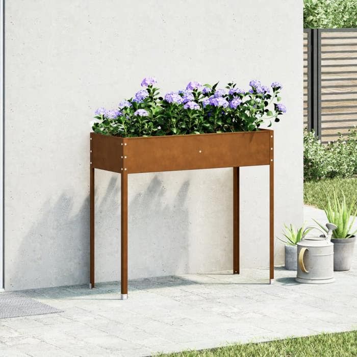 VidaXL Jardinière 100,5x40,5x90 cm acier résistant aux intempéries, jardinière, jardinière de patio, jardinière à pommes de 4008961