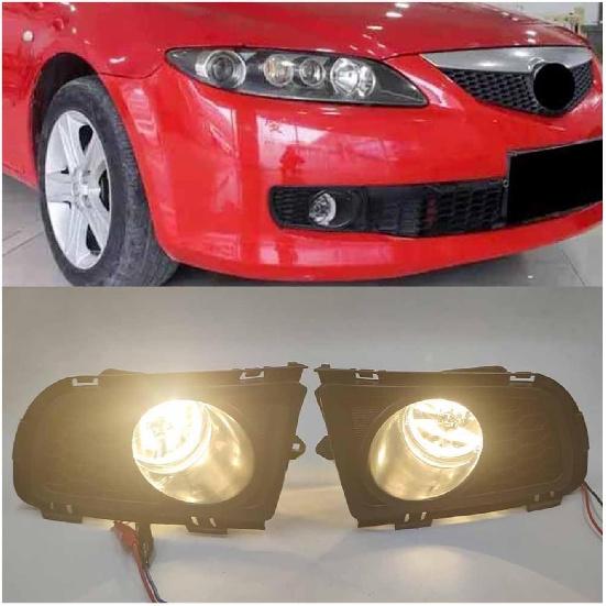 Auto Front Bumper Fog Light Compatible For MAZDA 6 Sedan GG1 2006 2007 2008 2009 2010 Fog Lamp Cover Grill Frame Headlight Foglights