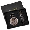 Luxury Vintage Intricate Wings Skeleton Mechanical Pocket Watch Elegant Pendant Clock Roman Numeral Dial Bronze Chain Timepiece