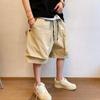 Men Trendy Casual Streetwear Hip Big Pocket Design Cargo Short Pants Y2K Summer Solid Oversize Baggy Beach Shorts
