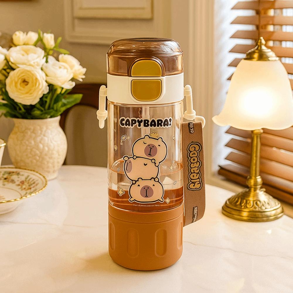Leak Proof Cartoon Water Bottle Portable Plastic Water Cup Kids Friendly Drink Bottle  Travel