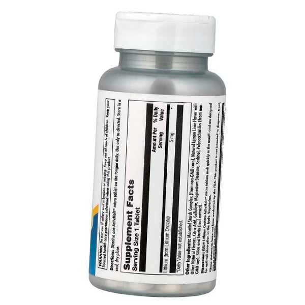 Orotato de Litio, Lithium Orotate 5 Comprimidos, KAL  90comprimidos Limón-lima (36424027)