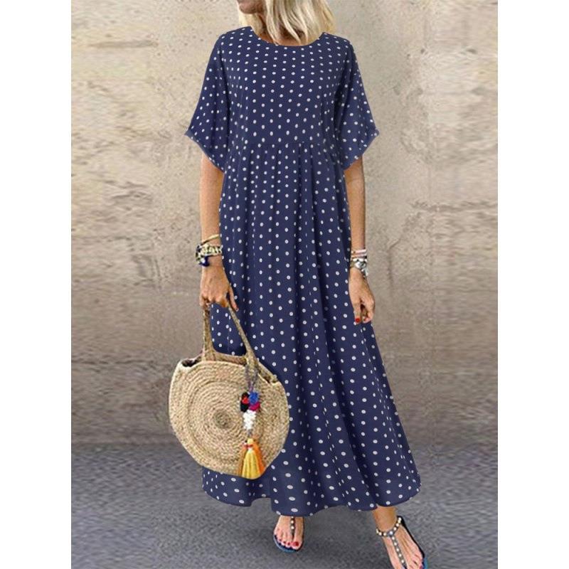 2022 Summer Trend: Plus Size Women's Polka Dot Dress In Fresh European & American Style