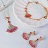 Nieuwe Ketting, Oorbellen, Armband Verguld met 18k Goud, Roségoud, Gepersonaliseerde en Modieuze Dames Sieraden Set