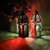 Vintage Hanging European Wind Lamp Iron Glass Candlestick Candle Lantern Candle Holders Home Decor