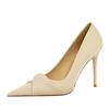 Fashion Elegant Banquet High Heels Slimming Pointed Toe Bowknot Women Vulcanized Shoes