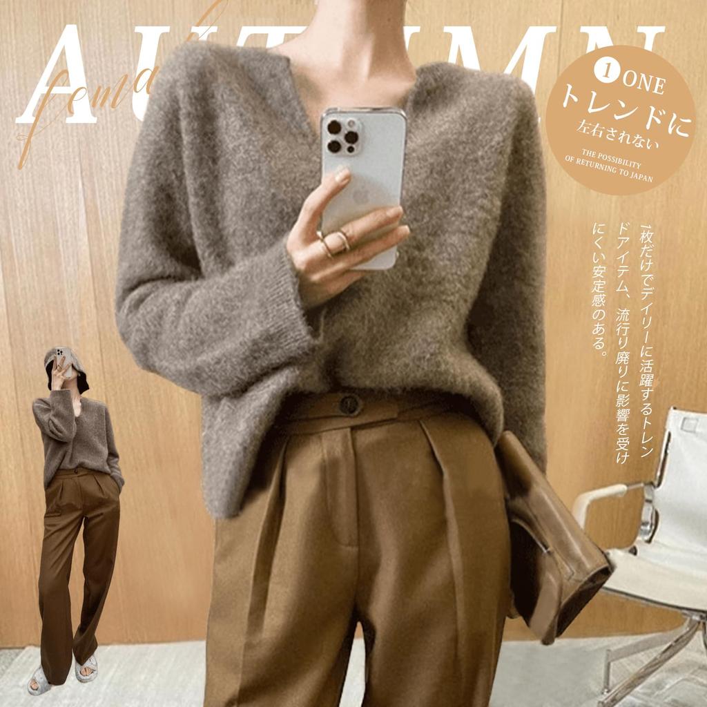 Knit Long Available In 5 Solid Loose Pullover Simple Perfect for Fall and Winter [xppe] Women's Sweater, V-Neck, Sleeve, Colors, Color, Fit, Top,