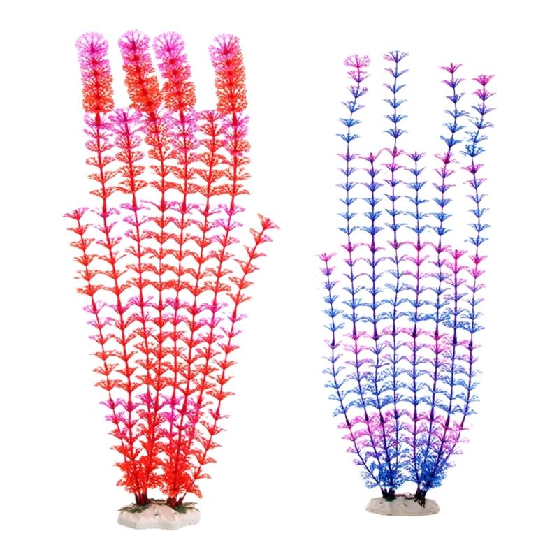 

Высокое искусственное аквариумное растение Украшение для аквариумов Реалистичный дизайн Водное растение с керамической основой Безопасный декор для аквариумов