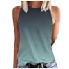 Gradient Color 3D Printed Vest for Women's Round Neck Casual Vest