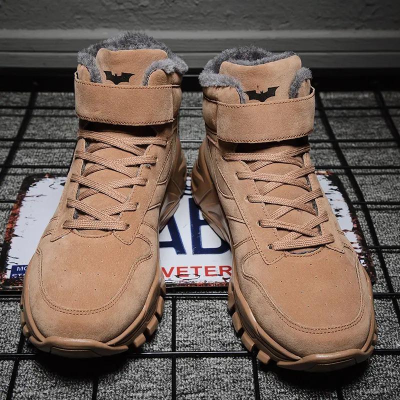 

Модные хлопковые туфли мужские высокие ботинки Ins кроссовки для мужчин меховые плюшевые супер теплые мужские повседневные туфли плюс бархатные мужские туфли 39 коричневый