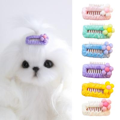 Haustier Haarnadel Handgemachte Bunte Cartoon Ultra-Licht Einfach-tragen Dekorative DIY Blume Hund Katze BB Clip