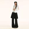 American Retro Pleated Skirt-Pants Two-Piece Long Suit with Unique Design