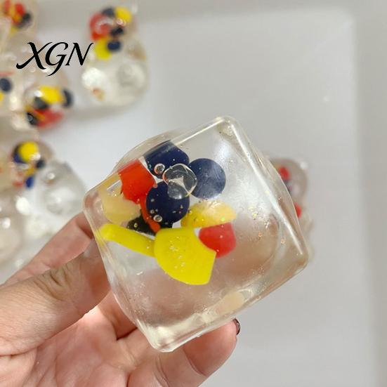 Anxiety Relief Sugar Ball Clear Cube Squeeze Toy Stress Sensory Pinch Soft Stretchy Ice Party