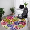 1pc Leaf Pattern Office Round Rug, Non-slip, Soft and Durable Office Rug for Interior Decoration, Perfect for Office,Decoration Yy260204065