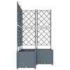 Garden Planter Set 3 Pcs Light Grey 80 X 80 X 143 Cm Plastic