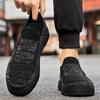 Flat Shoes Men Black Sliding in Sports Shoes Lightweight and Breathable Mesh Casual Shoes Comfortable Outdoor Walking in Summer