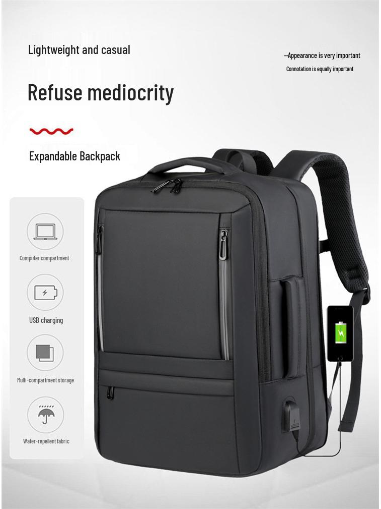 Herren Erweiterbarer Reise-Laptop-Rucksack - Hohe Kapazität, Grenzüberschreitende Business-Tasche