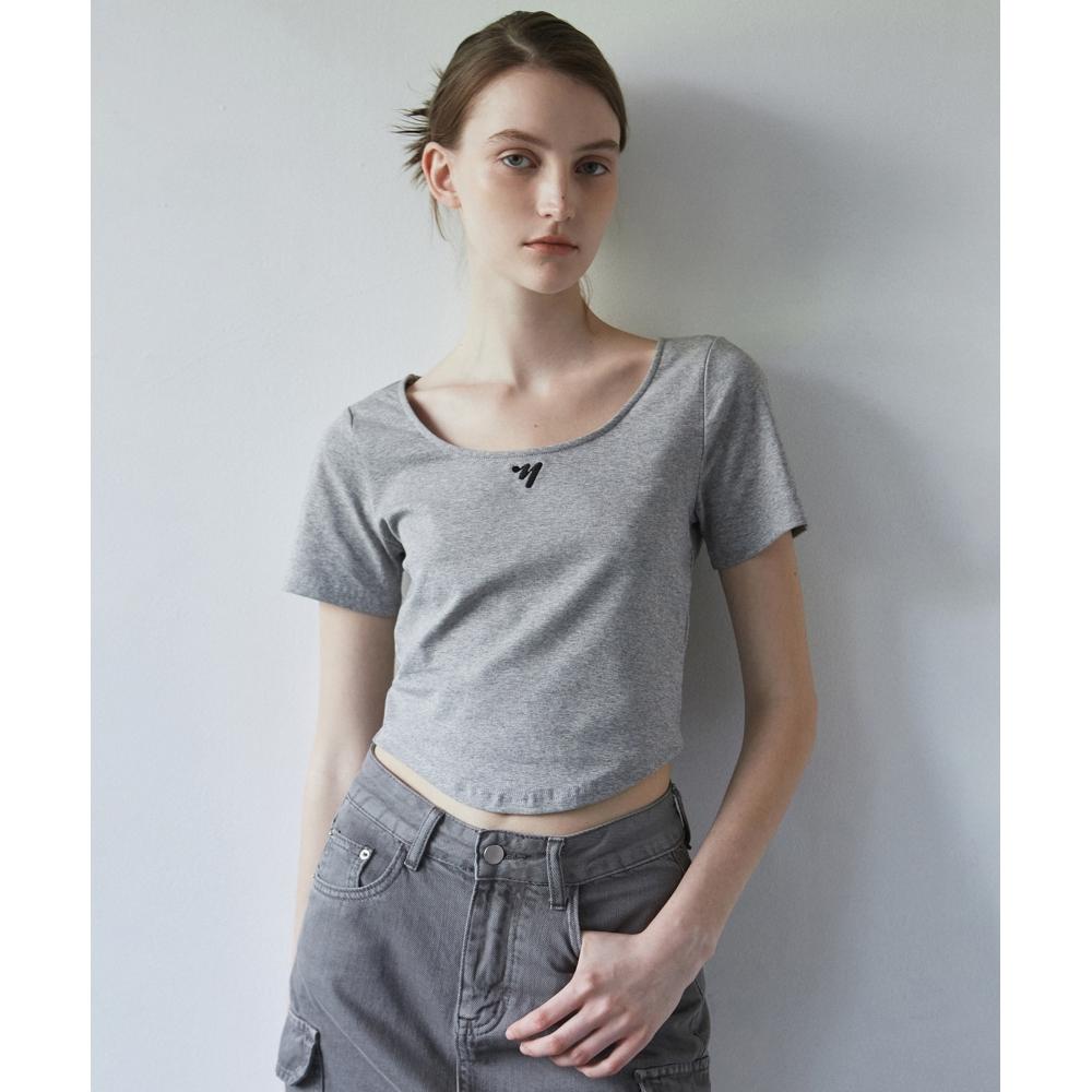 

NICKNICOLE NNC UNBALANCE WAVE CROP TEEGRAY