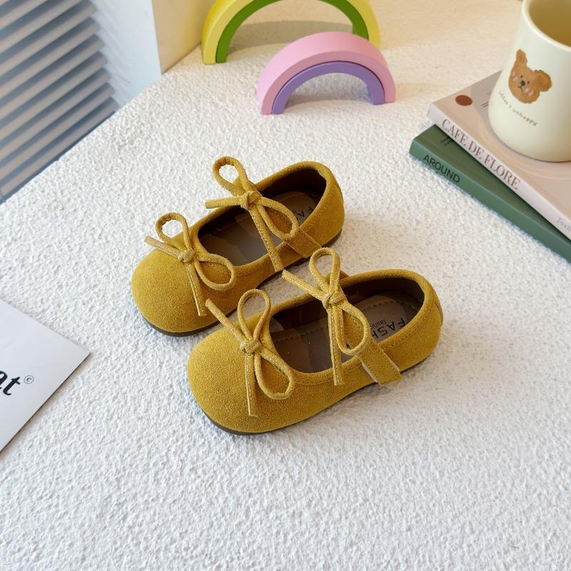 

Детские мокасины с двойными бантами, туфли принцессы для девочек, однотонные конфетные цвета, с круглым носком, 2025 новинка, детская танцевальная обувь, обувь для выступлений, мягкая подошва 22 жёлтый