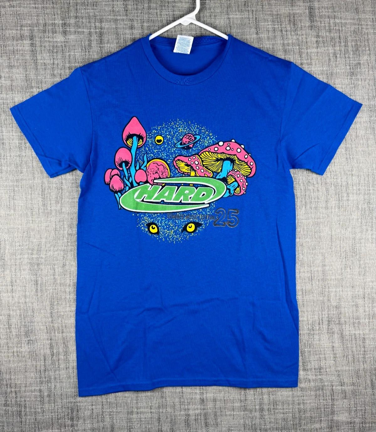 

Size S - Hard Summer LA Music Festival 2025 Shroom Graphic 100% Cotton T-shirt Mens Tees Top Blue EDM S