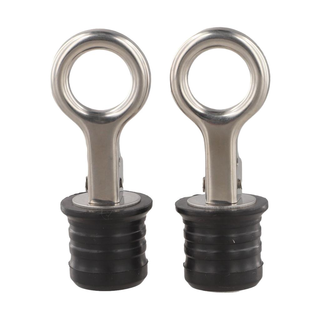 Boat and Lawn Roller Drain Stopper Seal with Stainless Steel and Rubber Construction 2 Pack for Effective Leak Prevention