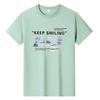 Keep Smiling Mens Fashion Short-sleeved T-shirt Pure Cotton Casual Tee M-6XL
