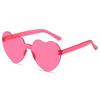 Heart-Shaped Transparent Jelly Sunglasses - Peach Tone, Fun & Integrated Design