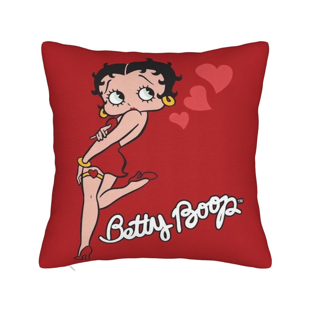 Cute Cartoon Girl BBetty Boops Square Pillow Cases Cushion Covers Creative Zippered Decor Pillowcover for Home xcm