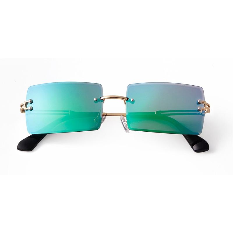 Fashion Cutted Lens Rimless Sunglasses for Women Men Brand Designer Trendy Rectangle Frameless Sun Glasses Gradual Shades S3468