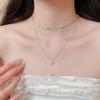 Sweet double-layer zircon star beaded necklace new niche design clavicle chain fashionable versatile neck chain