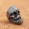 Vintage Big Beard Wear Hat Skull Rings Fashion Punk Stainless Steel Ring For Men Boys Creative Party Jewerly Gifts Dropshipping 2