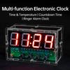LED Digital Electronic Clock DIY Kit Clock Teaching Welding Exercise Circuit Board Set with Alarm Clock Temperature Countdown