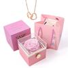 Personalized Couple's Names Heart Necklace Custom Jewelry Rotating Preserved Rose Box For Women Wife Valentine's Day Gift