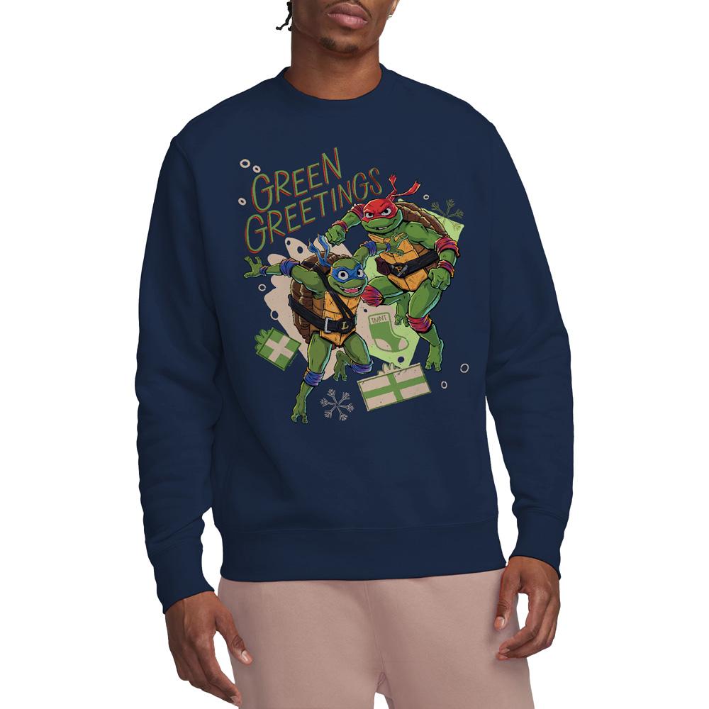 Teenage Mutant Ninja Turtles: Mutant Mayhem Unisex Adult Christmas Greetings Leonardo & Raphael Sweatshirt